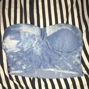 Blue Demin Crop Top